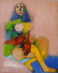 woman with a glass - Volodymyr Radko
